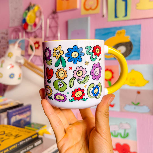 Taza Florecitas Cerámica