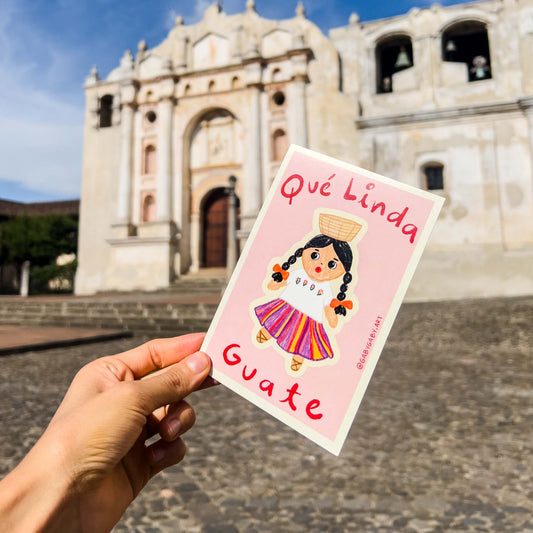 Postal Muñeca Qué Linda Guate