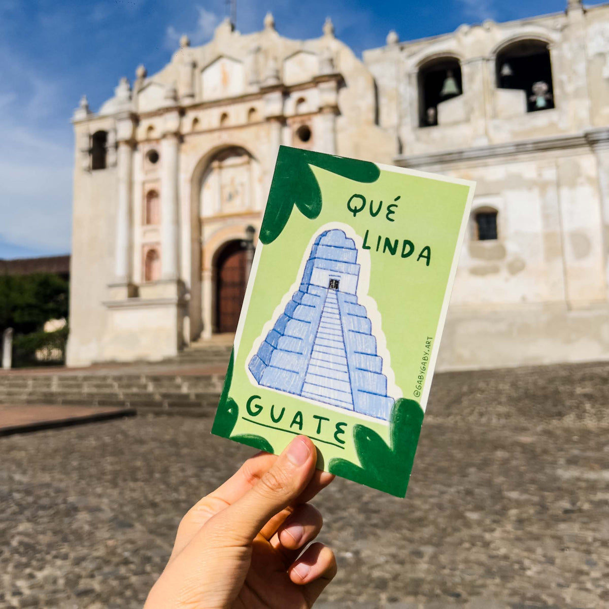 Postal Tikal  Qué Linda Guate