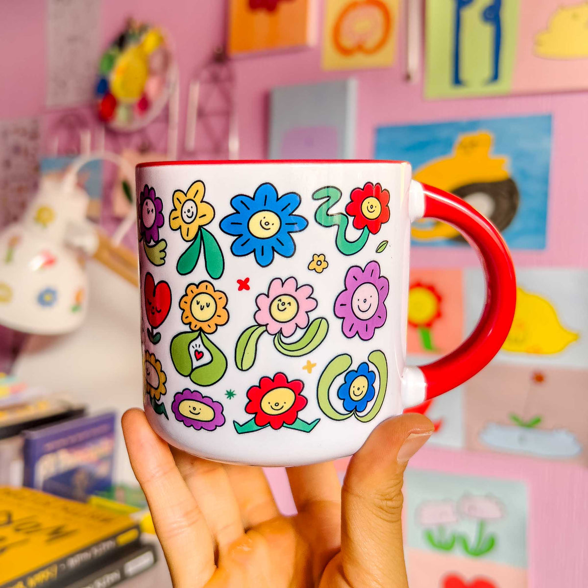 Taza Florecitas Cerámica