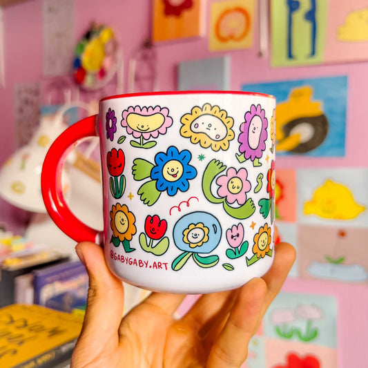 Taza Florecitas Cerámica