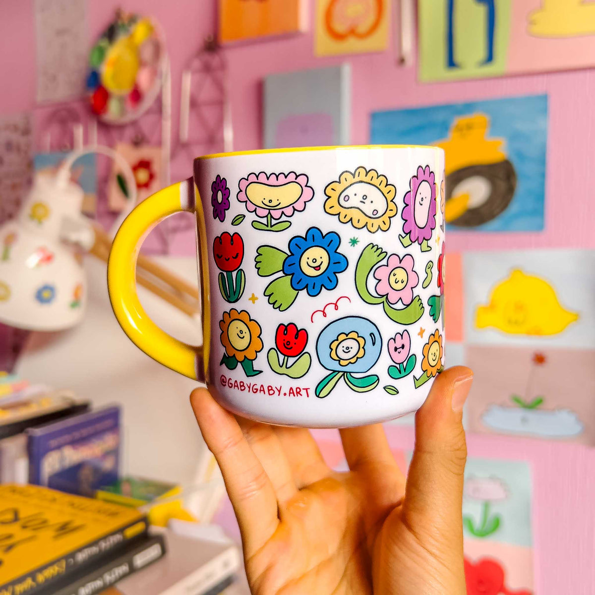 Taza Florecitas Cerámica